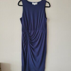 Superfoxx Womens Size L Navy A-Line Asymetrical Shirt Dress Blue Revolve NEW NWT